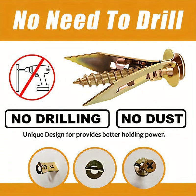 New Self Drilling Drywall Anchors Expansion Screws Cavity Plugs (Pack of  100Pcs)