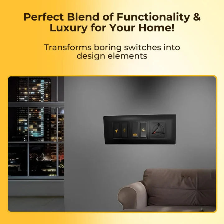 Black & Gold Switch Stickers Set Of 300