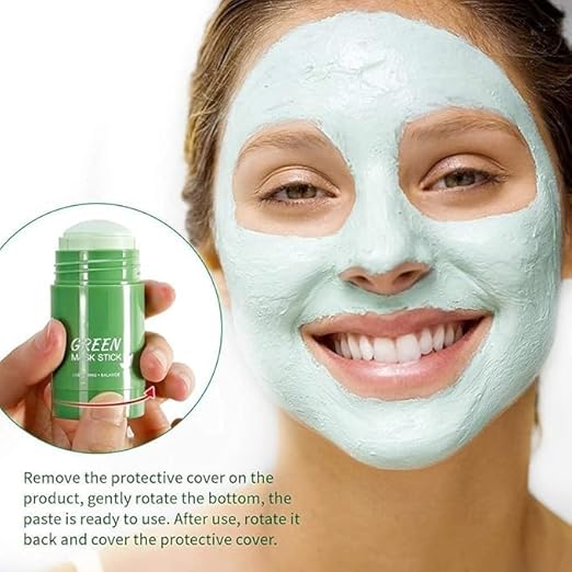 Green Tea Cleansing Clay Stick Face Mask – Blackhead Remover & Deep Pore Cleansing Stick for Oily Skin pack of 1