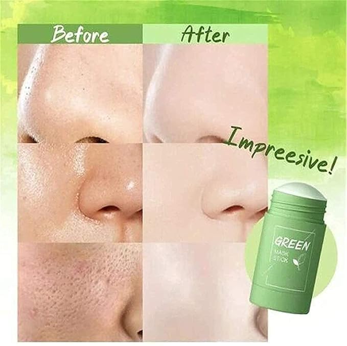Green Tea Cleansing Clay Stick Face Mask – Blackhead Remover & Deep Pore Cleansing Stick for Oily Skin pack of 1