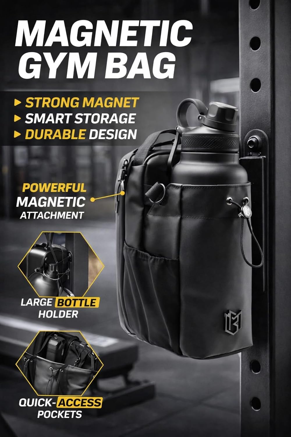 Magnetic Gym Bottle Bag – Heavy-Duty Magnetic Attachment