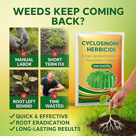 Cyclosinone Herbicide Granules and growth supplements(pack of 2)