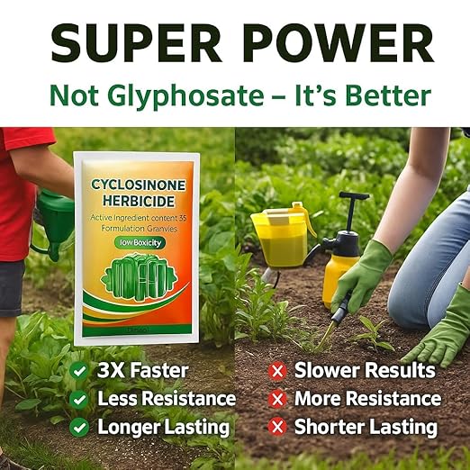 Cyclosinone Herbicide Granules and growth supplements(pack of 2)