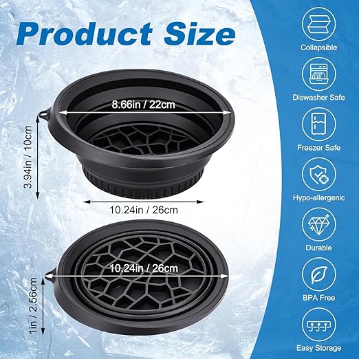 Collapsible Silicone Facial Ice Bath Bowl for Easy Storage & Carrying(pack of 1)
