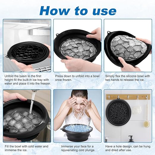 Collapsible Silicone Facial Ice Bath Bowl for Easy Storage & Carrying(pack of 1)