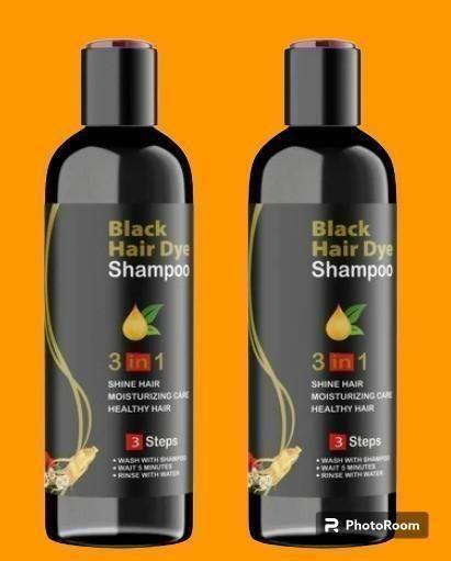 Black hair dye shampoo 3in1(pack 1)