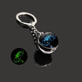 Key Chain for Men Women Twelve Constellations Gemstone Key Ring Fashion Bag Backpack Car Charm Accessory Gifts