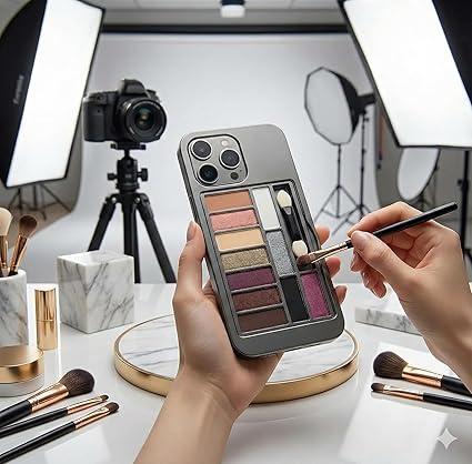 Phone-Shaped Eyeshadow Palette 12 High-Pigment Colors with Shimmer & Matte Finishes