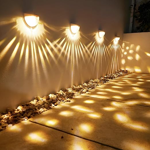 Solar Powered Garden & Wall Lights PACK OF 4