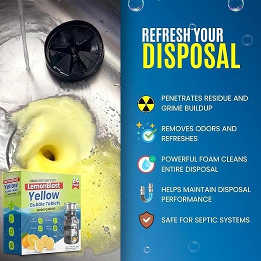 LemonBlast Yellow Bubble Tablets for Deep Cleaning(24 pcs)