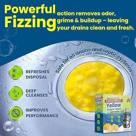 LemonBlast Yellow Bubble Tablets for Deep Cleaning(24 pcs)