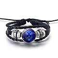 Black Twelve Zodiac Spirit Leather Bracelet