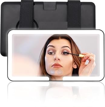 HanGlow Car Vanity Mirror With Lights Makeup Mirror with 3 Light Modes
