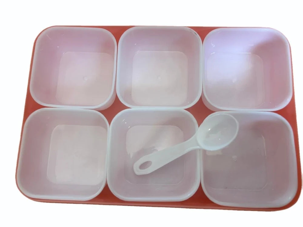 1800 ml 6-in-1 Masala Box for Kitchen with spoon(random color)
