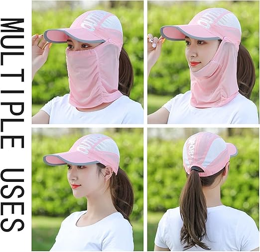 Summer Sun Protection Women's Cap Mask random colour