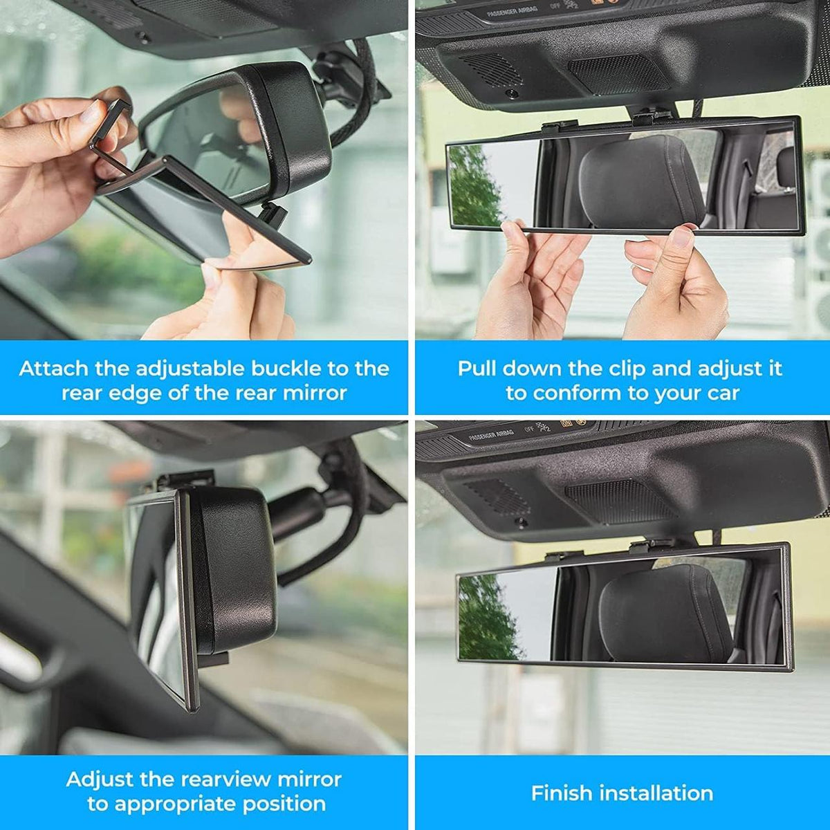 Manual Rear View Mirror, Vanity Mirror For Universal For Car Universal For Car (Center)