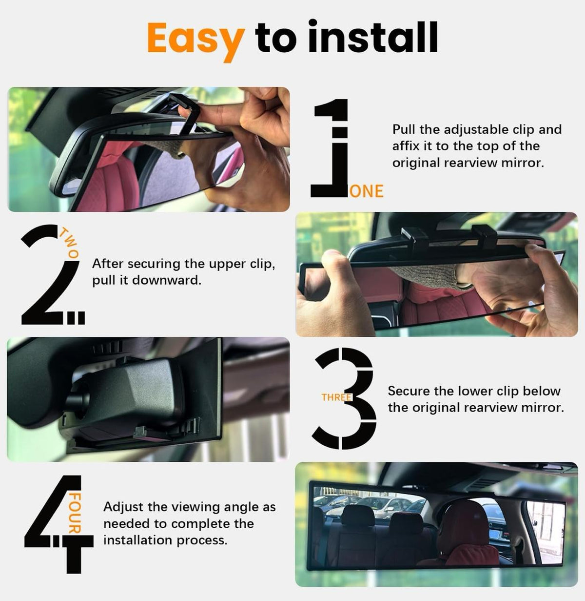 Manual Rear View Mirror, Vanity Mirror For Universal For Car Universal For Car (Center)