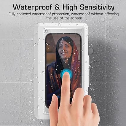 Waterproof Bathroom Wall Mount Phone Holder Case 360° Rotatable