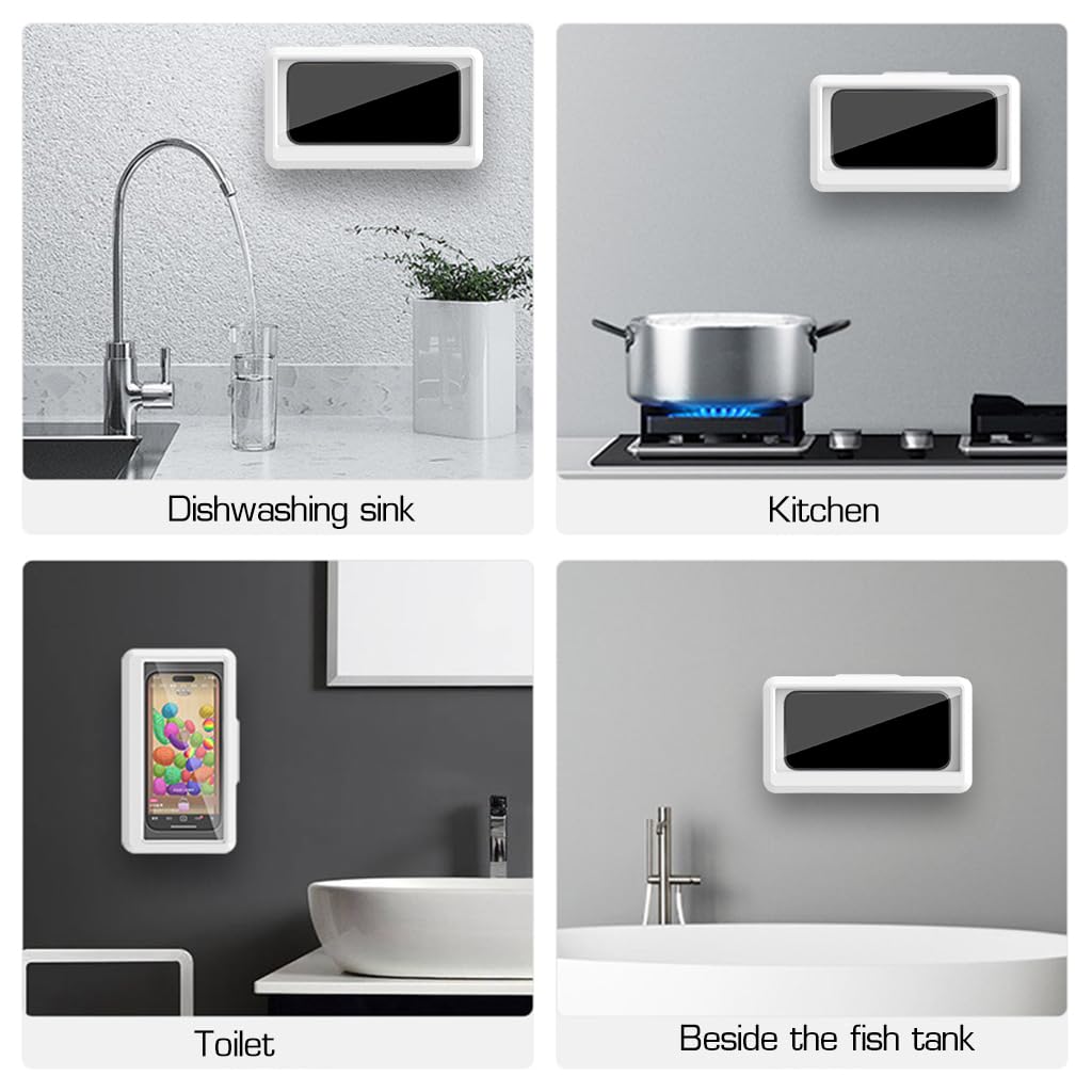 Waterproof Bathroom Wall Mount Phone Holder Case 360° Rotatable