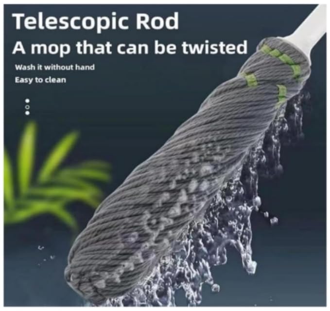 Microfiber Twist Mop for Floor Cleaning, Squeeze Twist Mop Stick, Durable Dust Easy to Use Floor Cleaner, Effective for Hardwood, Tile, and Laminate