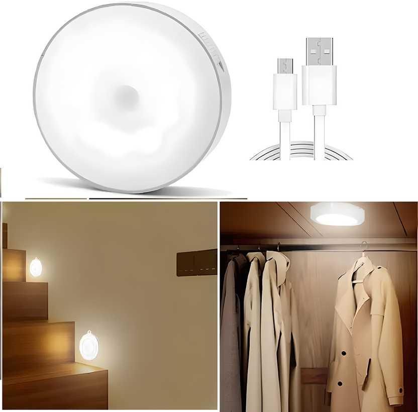 Motion Sensor Light for Home with USB Charging Wireless Self Adhesive LED Night Light(Pack Of 2)