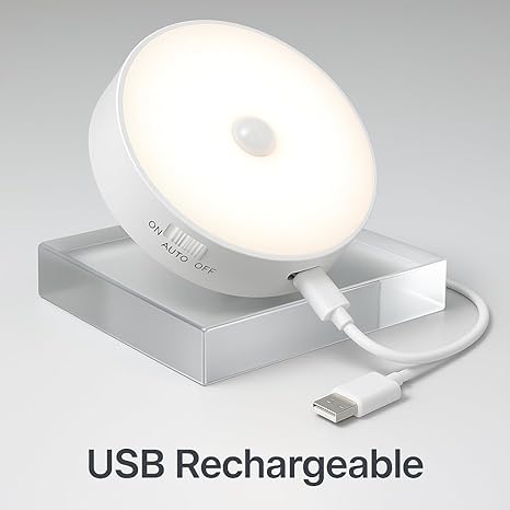 Motion Sensor Light for Home with USB Charging Wireless Self Adhesive LED Night Light(Pack Of 2)