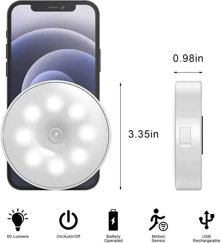 Motion Sensor Light for Home with USB Charging Wireless Self Adhesive LED Night Light(Pack Of 4)