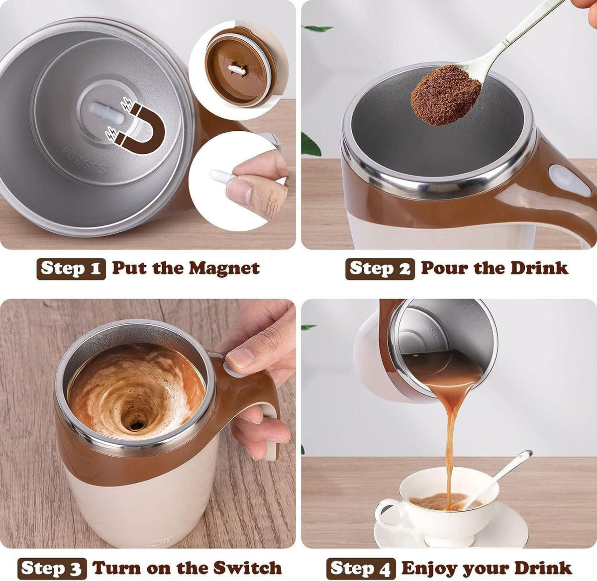Self Stirring Magnetic Mug( random color)
