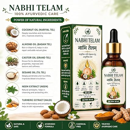 Nabhi Telam Ayurvedic Oil for Navel Care & Body Wellness pack of 2