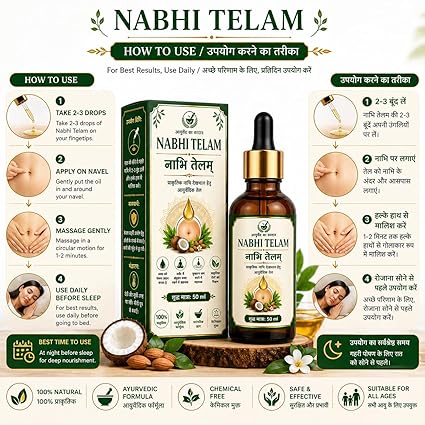 Nabhi Telam Ayurvedic Oil for Navel Care & Body Wellness pack of 2