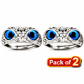 Owl Ring in blue color pack of 2