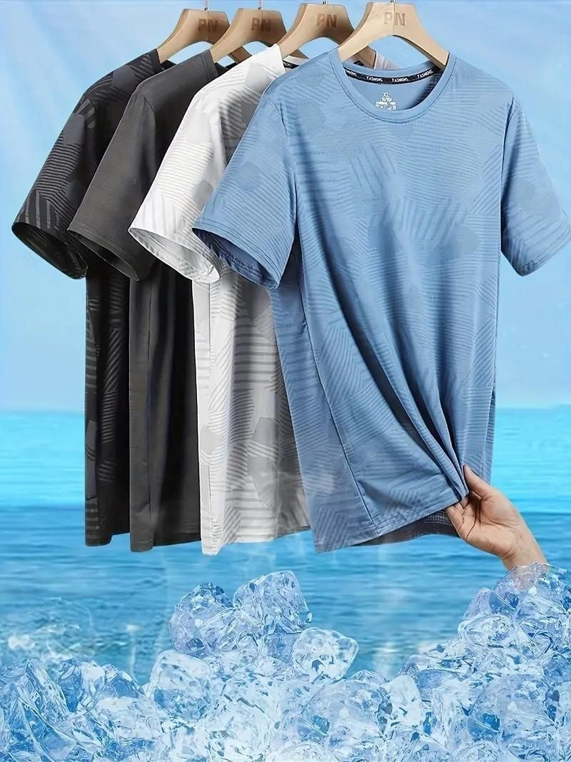 Round Neck T-Shirt sky-blue white Black Grey pack of 4 (ASSORTED COLORS)