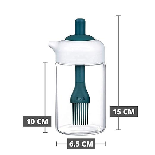 250 ml 2 In 1 Glass Oil Dispenser Bottle With Silicone Oil Brush