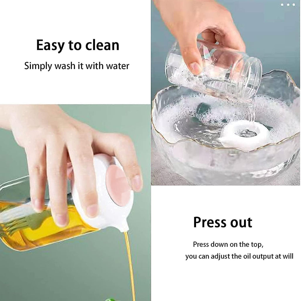 250 ml 2 In 1 Glass Oil Dispenser Bottle With Silicone Oil Brush