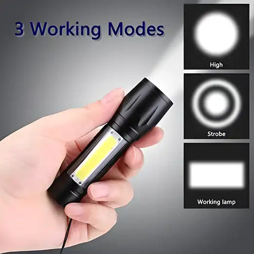 Mini Portable XPE + COB LED Tactical Flashlight