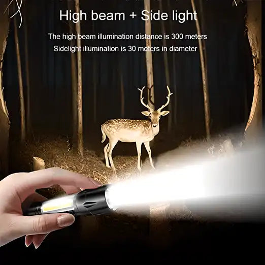 Mini Portable XPE + COB LED Tactical Flashlight