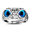 Owl Ring in blue color