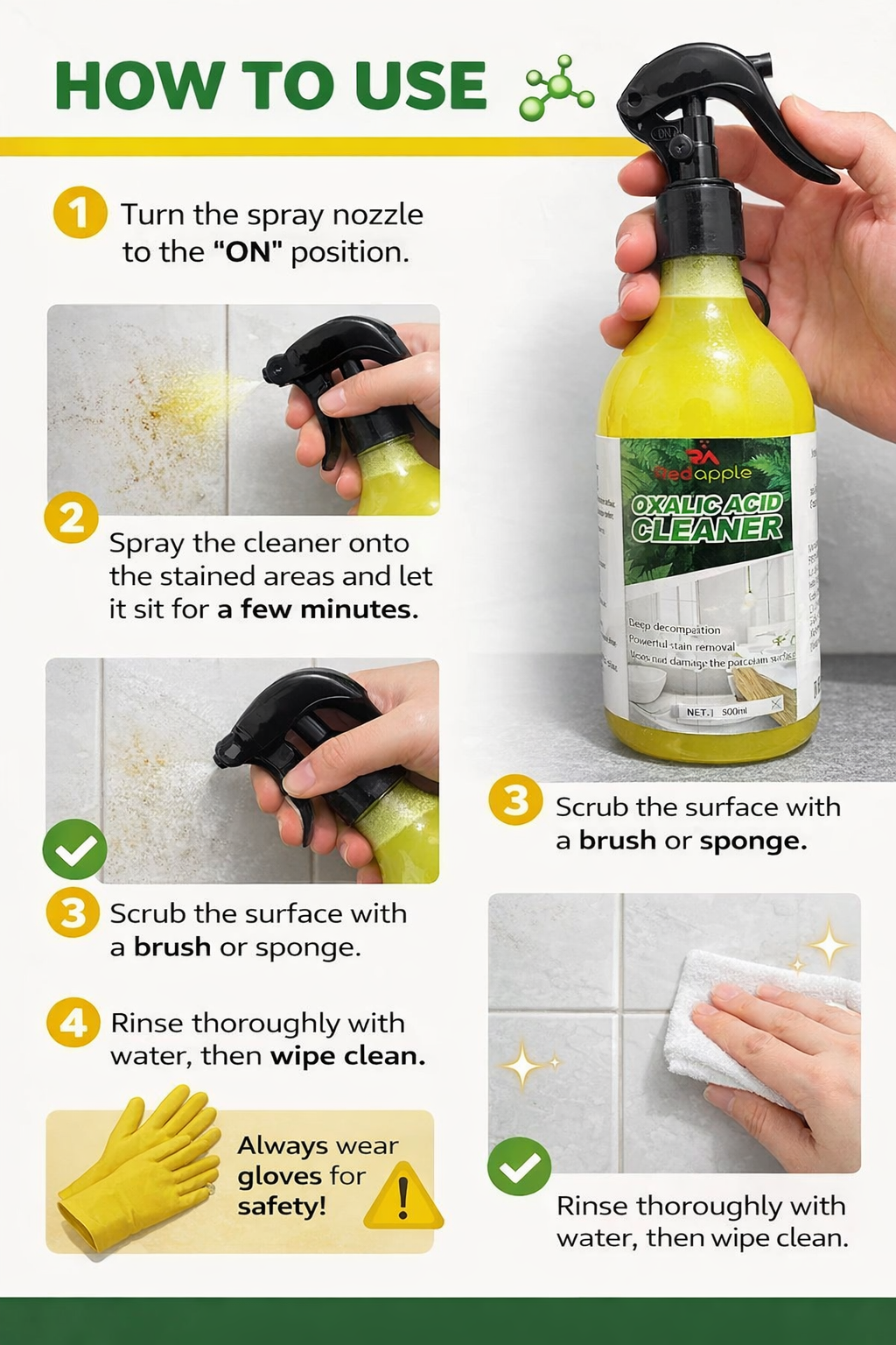 2 Bottle Oxalic Acid Cleaner 500ml each bottle