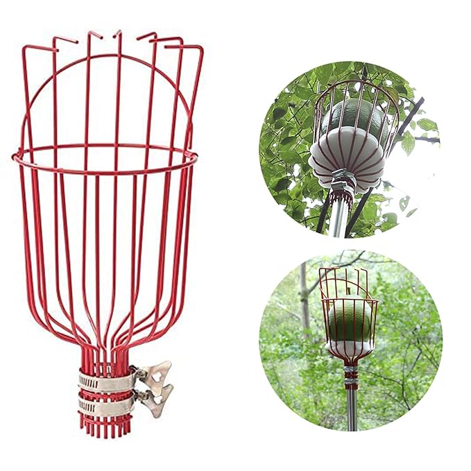 Foot Fruit Picker Tool with Stainless Steel Connecting Pole