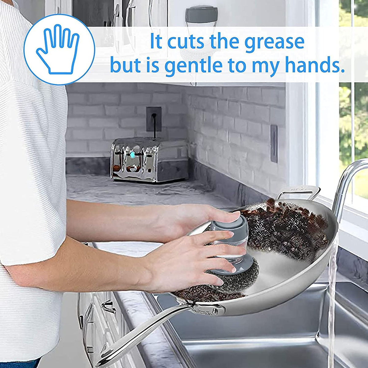 Soap Dispensing Palm Scrub Brush Pack Of 1