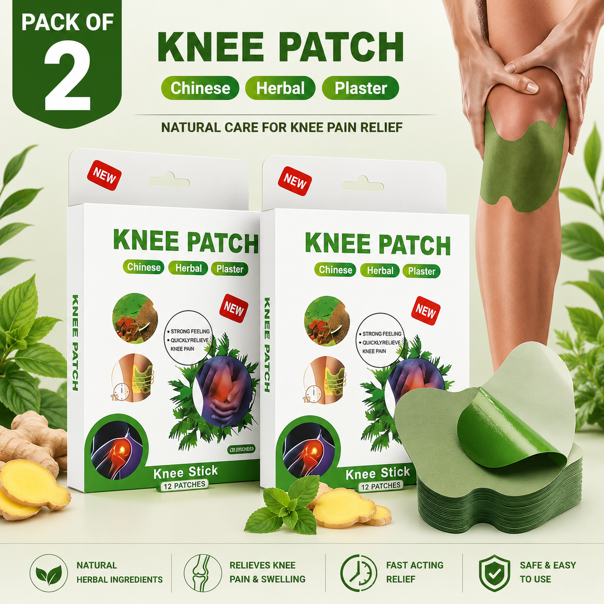 New Knee patch pain relief Pack of 2 (20patch)
