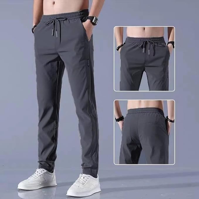 Men’s Lycra Solid Track Pants Black pack of 1