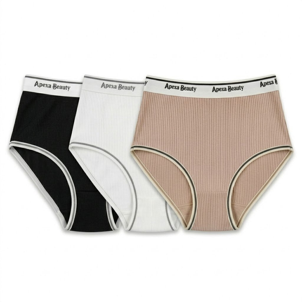 Beauty Women’s Ribbed Sporty Panty Multicolor Pack of 3