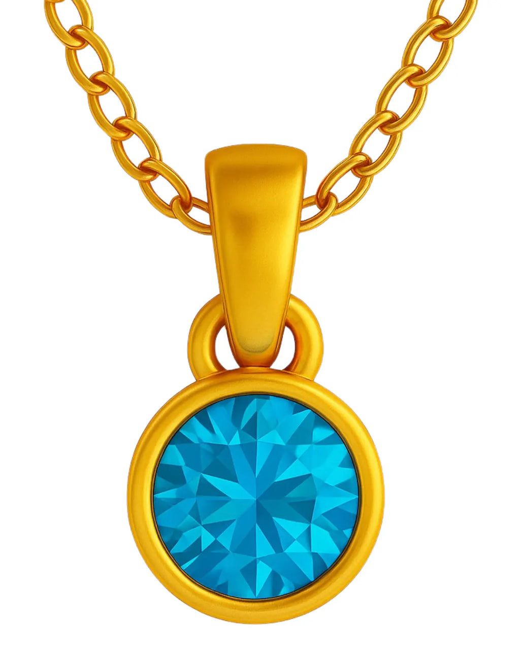 Topaz (Blue) Birthstone Pendant with gold plated chain included