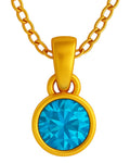 Topaz (Blue) Birthstone Pendant with gold plated chain included