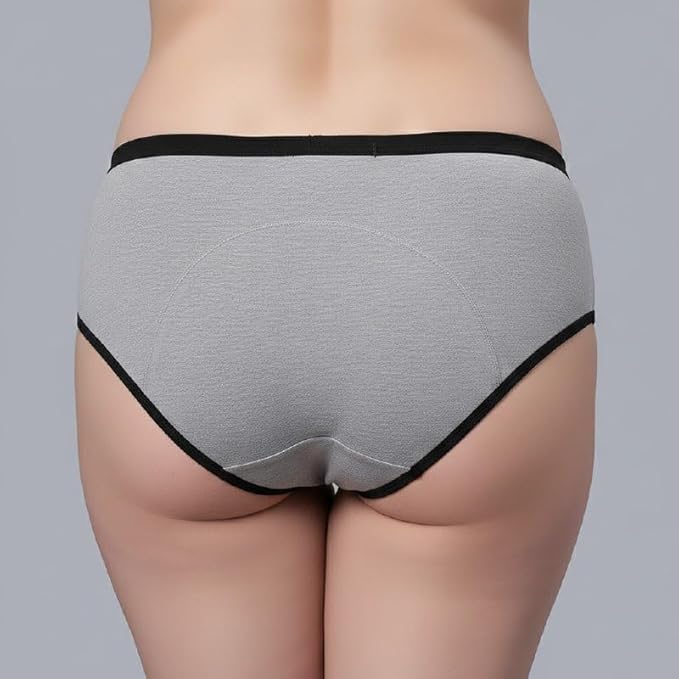 Women’s Period Panties – Leakproof High Absorbency Menstrual Underwear, Soft Cotton Stretch Briefs for Heavy & Light Flow (Combo of 3)(random color)