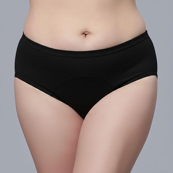 Women’s Period Panties – Leakproof High Absorbency Menstrual Underwear, Soft Cotton Stretch Briefs for Heavy & Light Flow (Combo of 3)(random color)