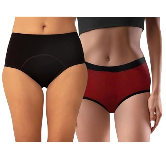 Women’s Period Panties – Leakproof High Absorbency Menstrual Underwear, Soft Cotton Stretch Briefs for Heavy & Light Flow (Combo of 3)(random color)