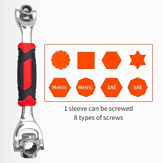 Multifunction Wrench Tool with 360 Degree Rotating Head, Magnetic Spanner Tool for Home and Car Repair Tool Works