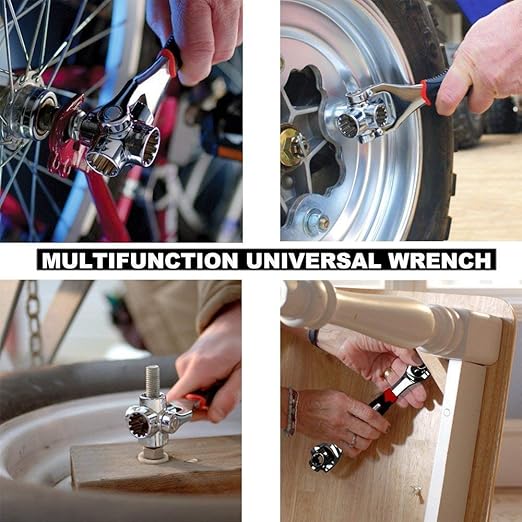 Multifunction Wrench Tool with 360 Degree Rotating Head, Magnetic Spanner Tool for Home and Car Repair Tool Works